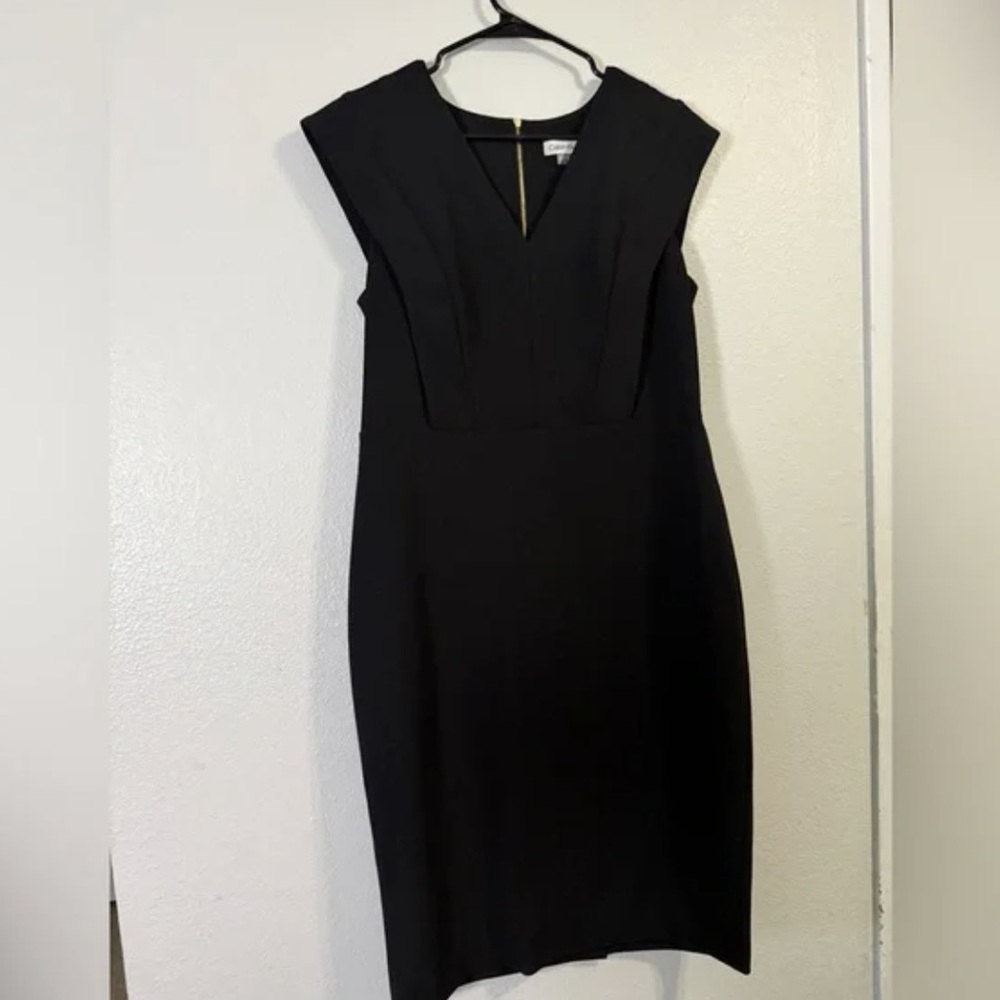 Classic Black V-Neck Sheath Dress